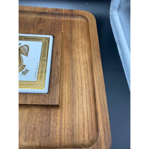 Vintage Georges Briard Teak Charcuterie Signed Briard Tile 60s Danish Modern - Picture 7 of 10